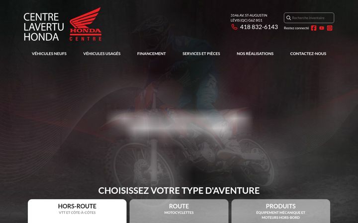 Screenshot of centrelavertuhonda.com