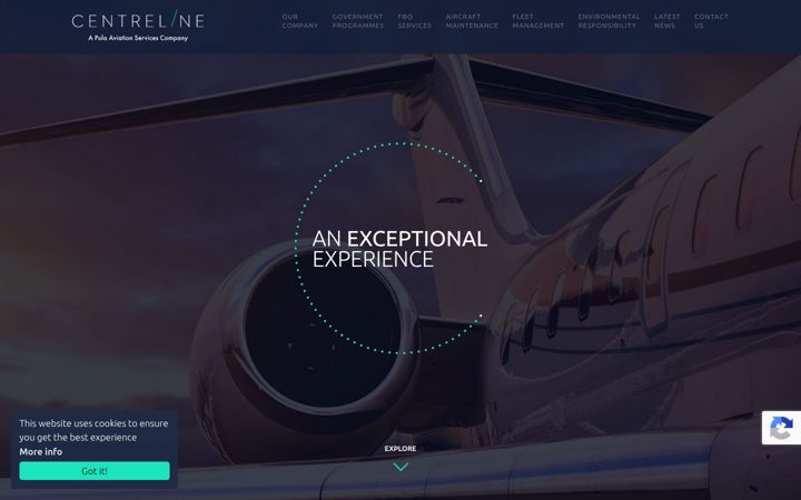 Screenshot of centreline.aero
