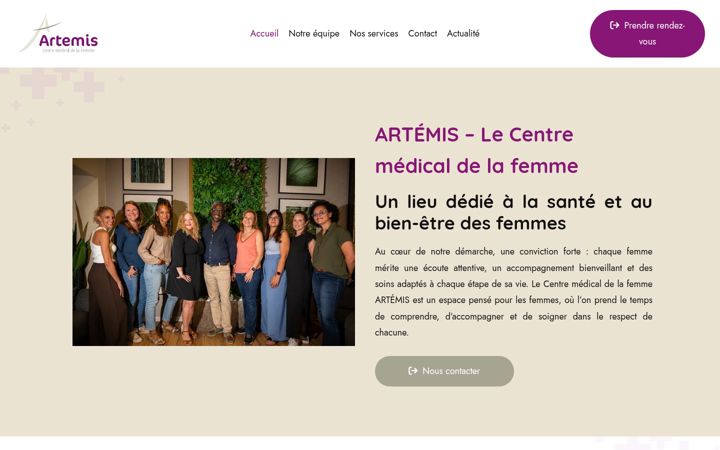 Screenshot ta' centremedicaldelafemmeartemis.fr