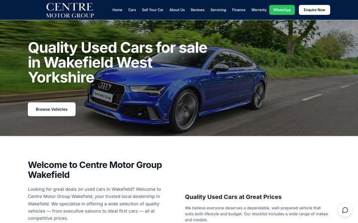 Screenshot of centremotorgroup.com
