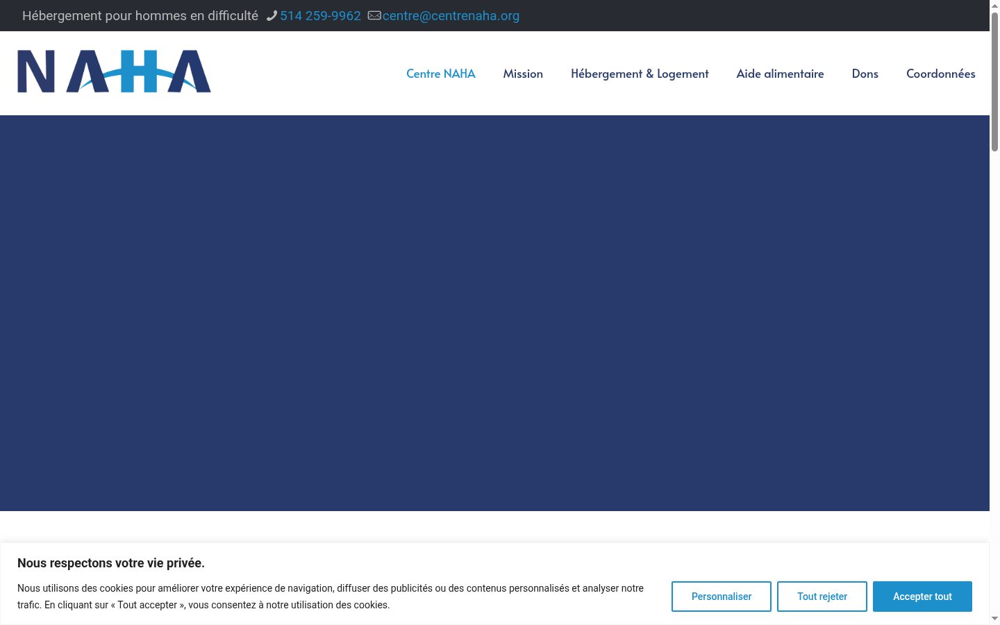 Screenshot des Einwilligungsbanners vor jeglicher Interaktion