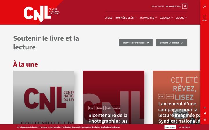 Screenshot of centrenationaldulivre.fr