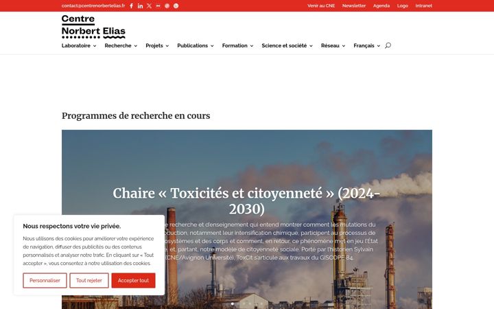 Screenshot ta' centrenorbertelias.cnrs.fr