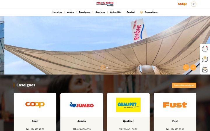 Screenshot of centreparcdurhone.ch