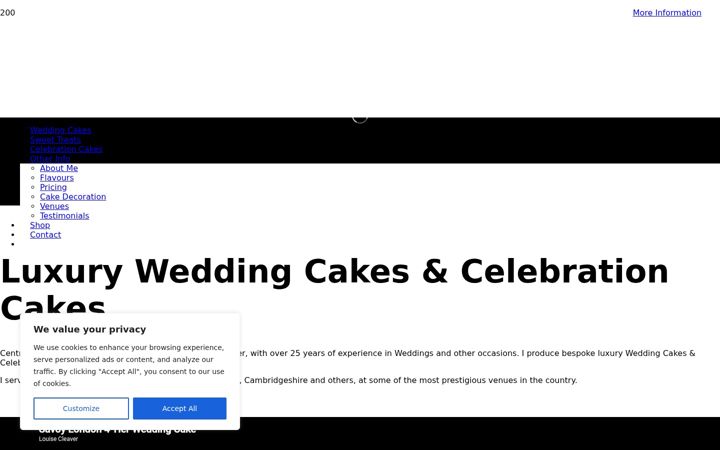 Screenshot of centrepiececakes.co.uk