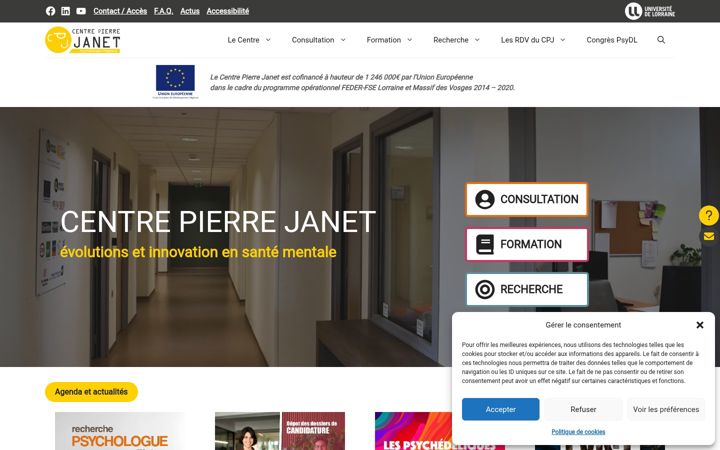 Screenshot ta' centrepierrejanet.univ-lorraine.fr
