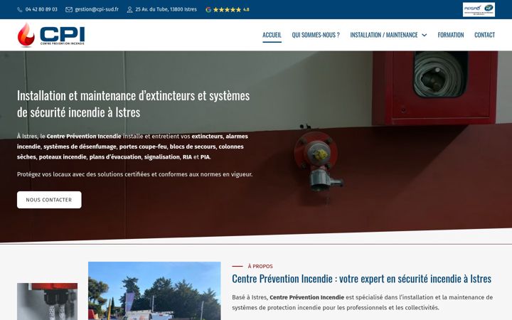 Screenshot ta' centrepreventionincendie.fr