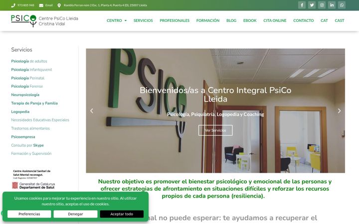 Screenshot di centrepsico-lleida.es