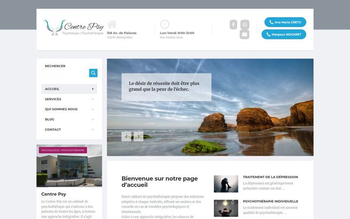Screenshot ta' centrepsy.fr
