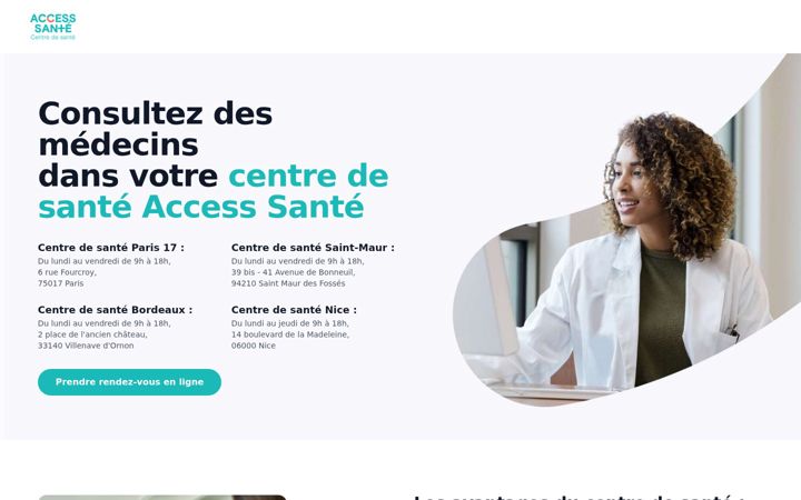 Screenshot ta' centres-access-sante.fr