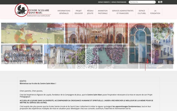 Snímek obrazovky centresaintmarc.org