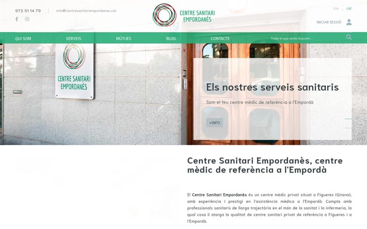 Captura de ecrã de centresanitariempordanes.cat
