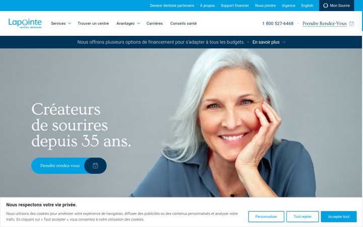 Screenshot of centreslapointe.com