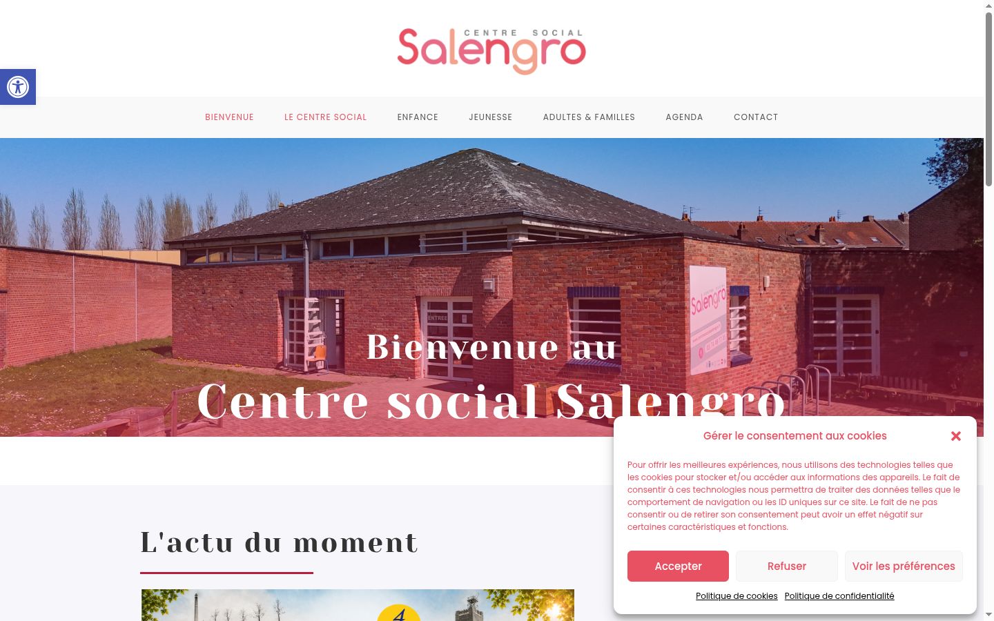 Screenshot of the consent banner shown before any interaction