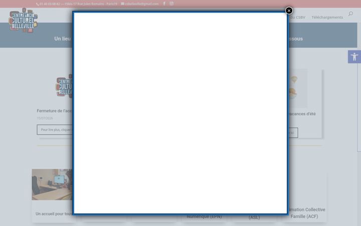 Screenshot ta' centresocioculturelbelleville.fr