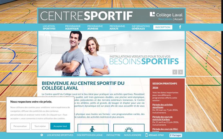 Skjermbilde av centresportiflaval.ca