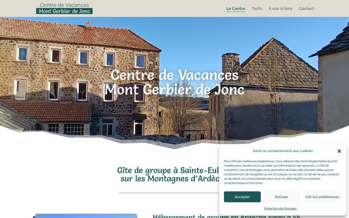 Screenshot ta' centrevacancesardeche.fr