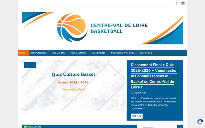 Snímek obrazovky centrevaldeloirebasketball.org