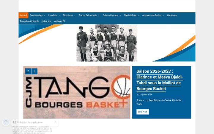 Snímek obrazovky centrevaldeloirebasketballpatrimoine.org