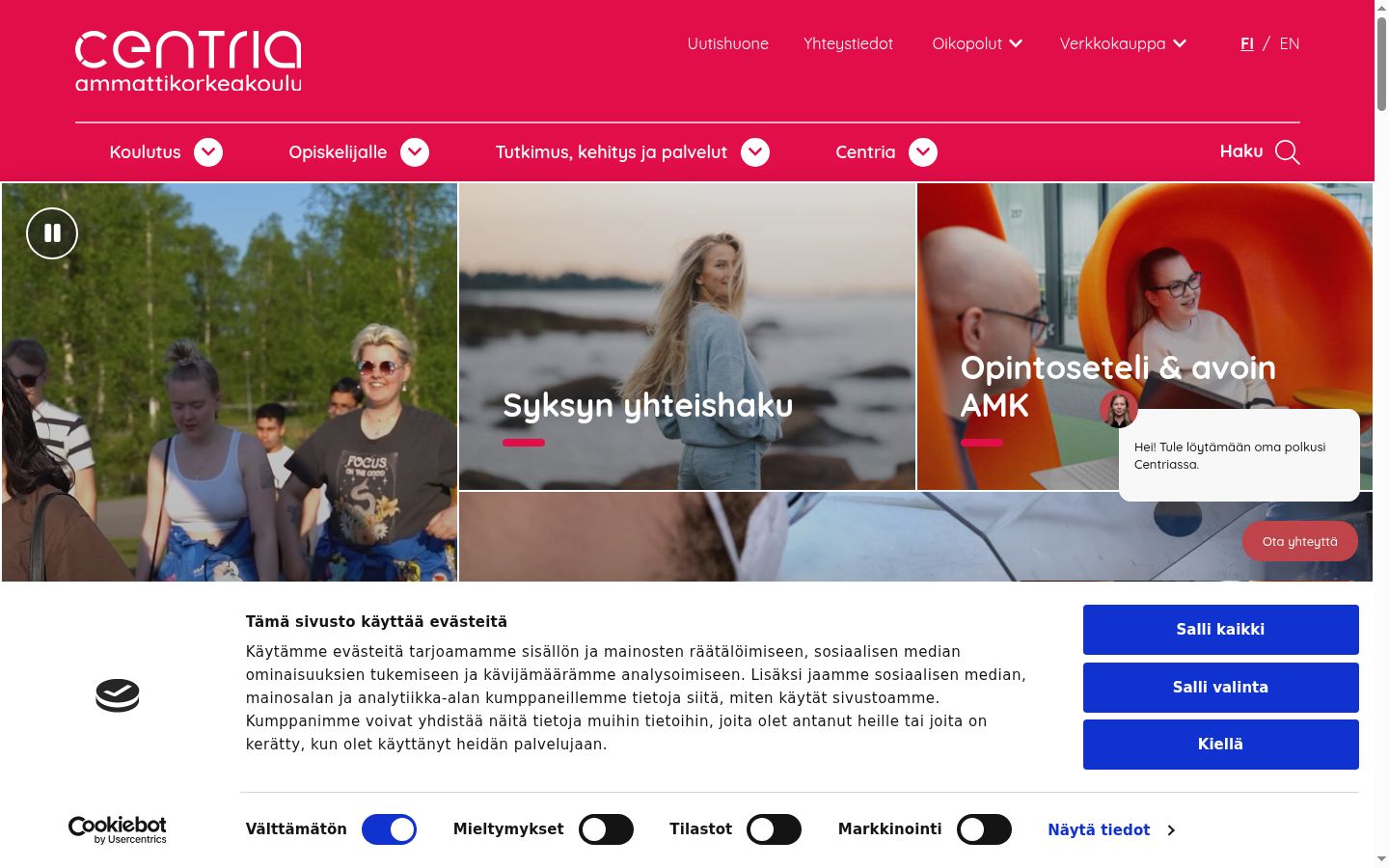 Screenshot del banner di consenso mostrato prima di qualsiasi interazione