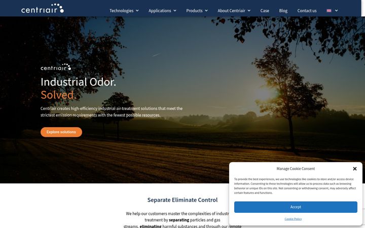 Screenshot of centriair.com