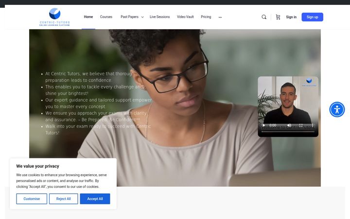 Screenshot of centric-tutors.com