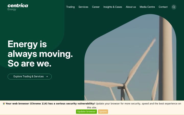 Screenshot of centricaenergytrading.com