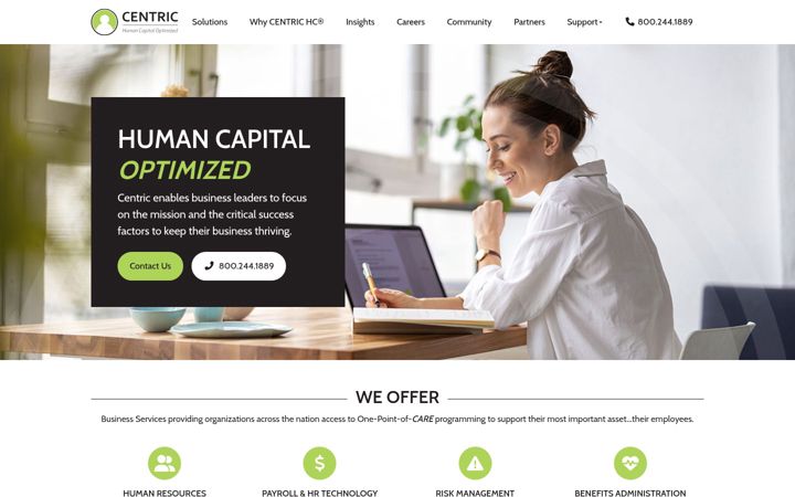 Screenshot of centrichc.com