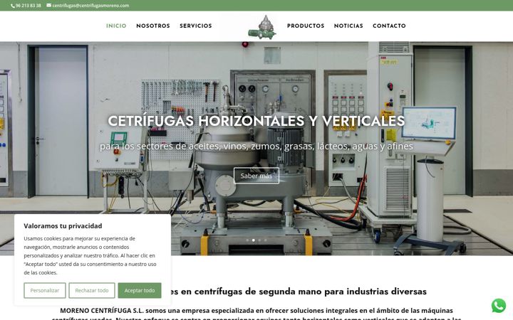 Screenshot of centrifugasmoreno.com