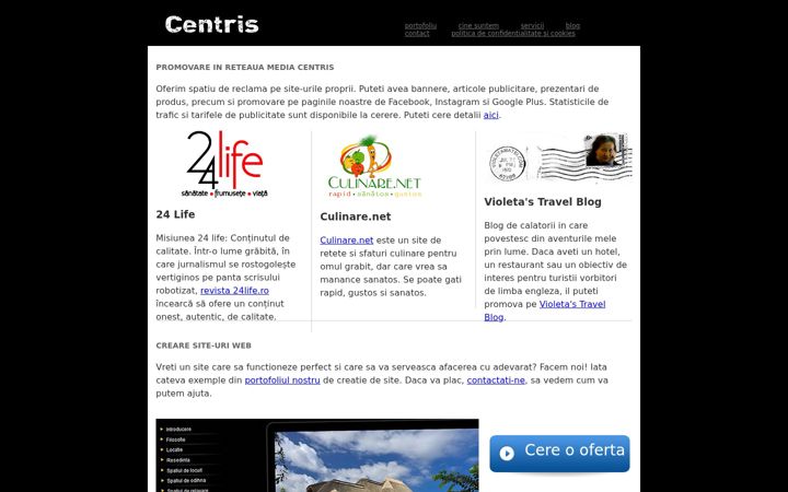 Captura de ecrã de centris.ro