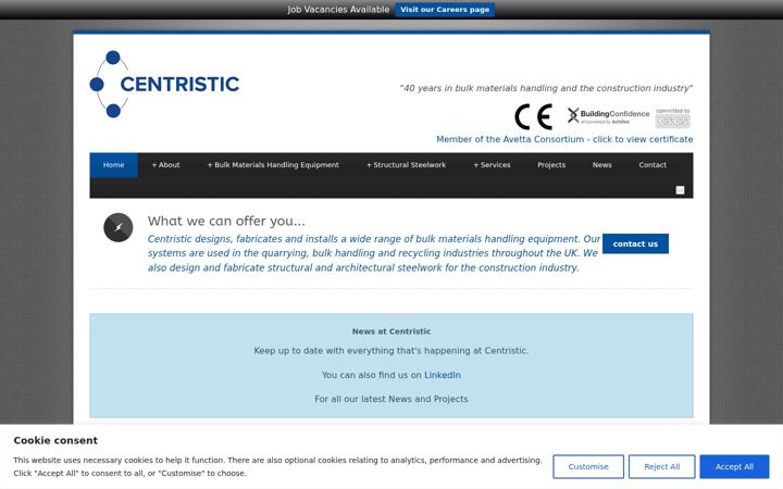 Screenshot of centristic.co.uk