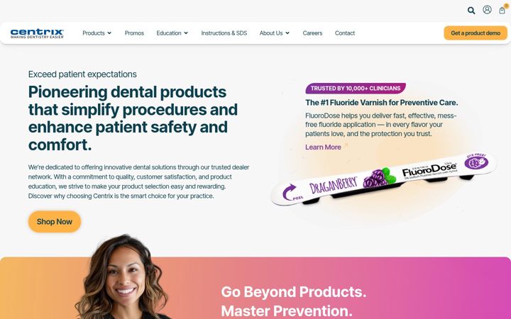 Screenshot of centrixdental.com