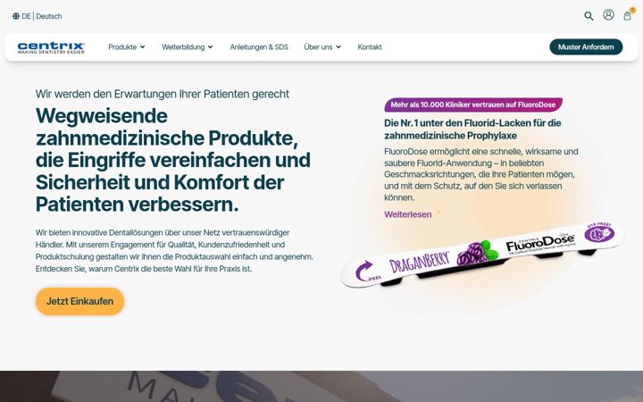 Screenshot of centrixdental.de