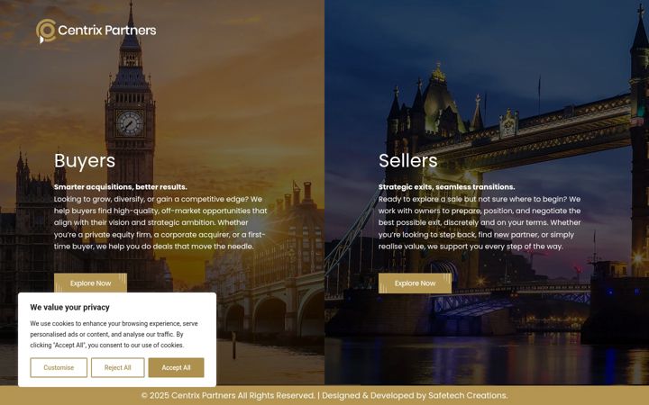 Screenshot of centrixpartners.co.uk