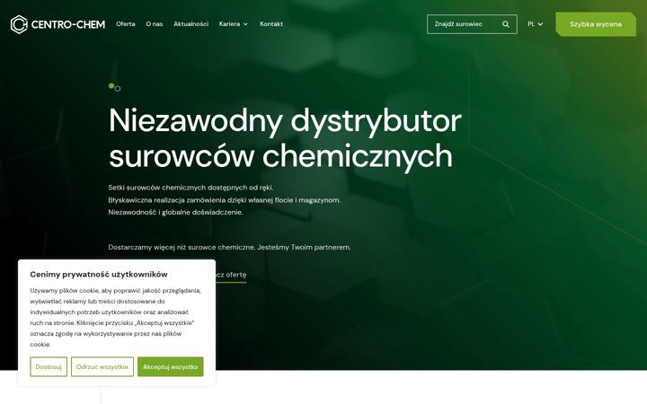 Captură de ecran a centro-chem.pl