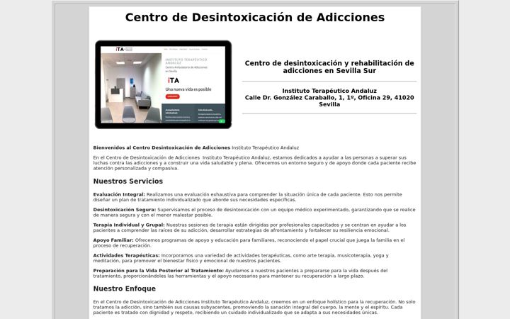 Screenshot di centro-desintoxicacion-sevilla.com.es