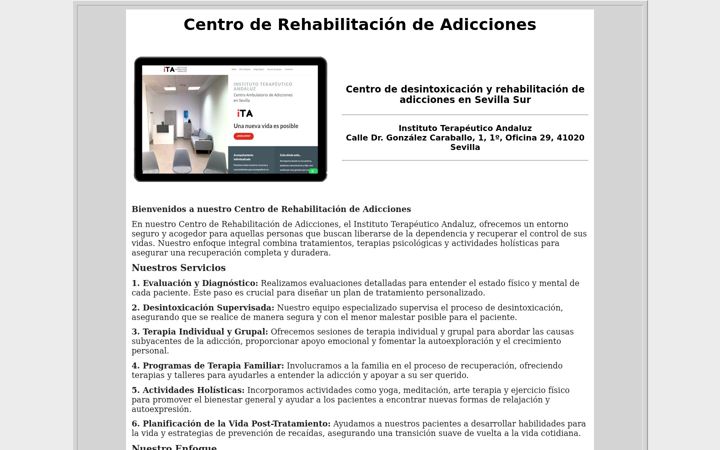 Screenshot di centro-rehabilitacion-sevilla.com.es