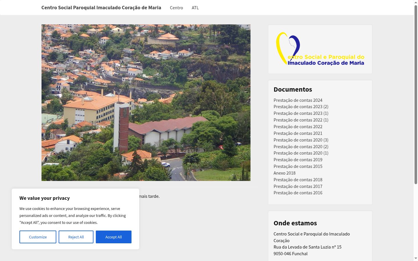 Screenshot of the consent banner shown before any interaction