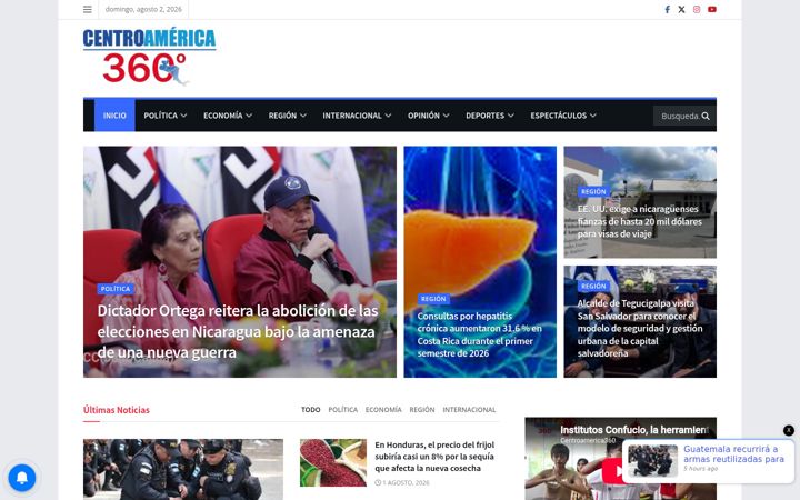 Screenshot of centroamerica360.com