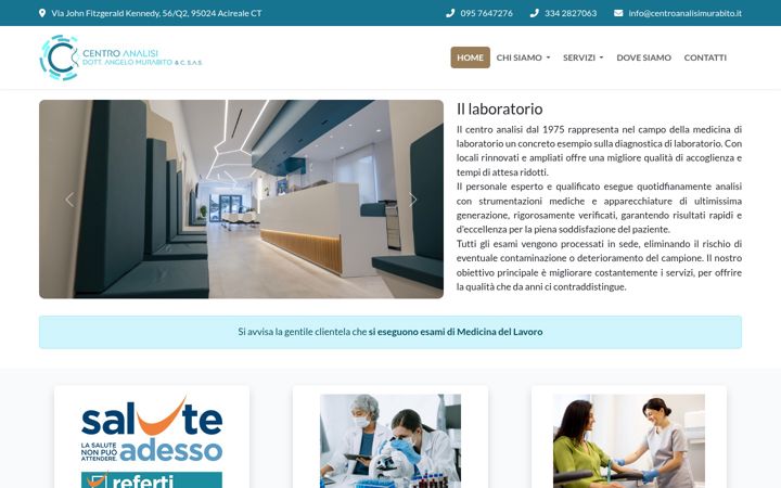 Screenshot of centroanalisimurabito.it