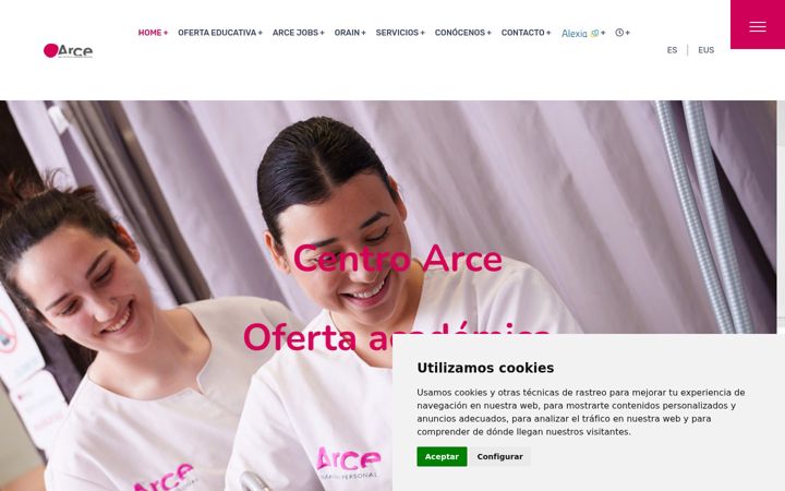 Screenshot of centroarce.com