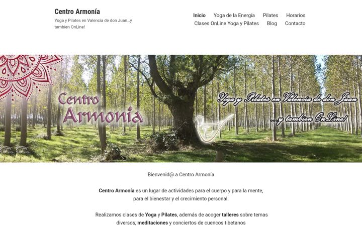 Screenshot di centroarmoniayogapilates.es