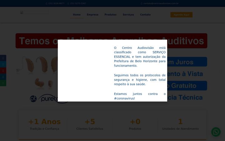 Screenshot of centroaudiovisao.com