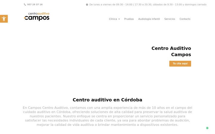 Kuvakaappaus sivustosta centroauditivocampos.es