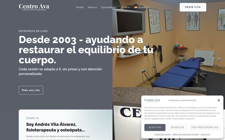 Screenshot of centroavafisioterapia.com