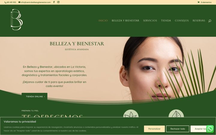 Screenshot of centrobellezaybienestar.com