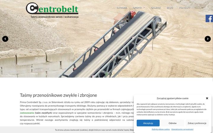 Captură de ecran a centrobelt.pl
