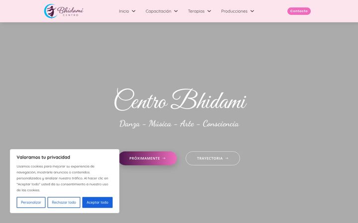 Screenshot of centrobhidami.com
