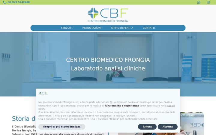 Screenshot of centrobiomedicofrongia.com