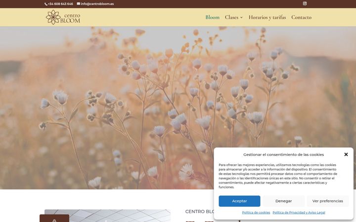 Posnetek zaslona centrobloom.es